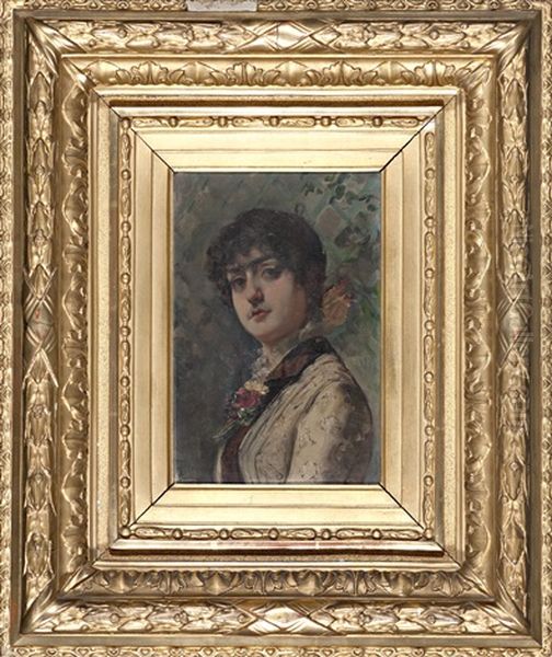Una Joven Oil Painting by Emilio Sala Frances