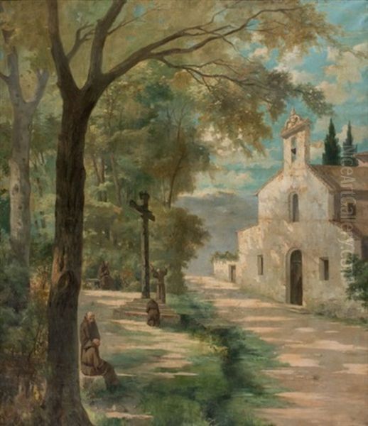 El Huerto Del Convento Oil Painting by Emilio Sala Frances