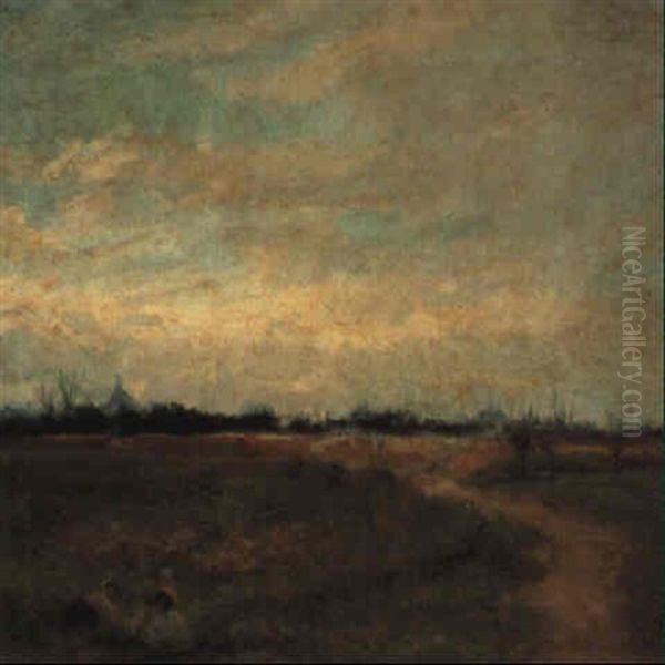 Paisaje Con Ciudad A Fondo Oil Painting by Emilio Sala Frances