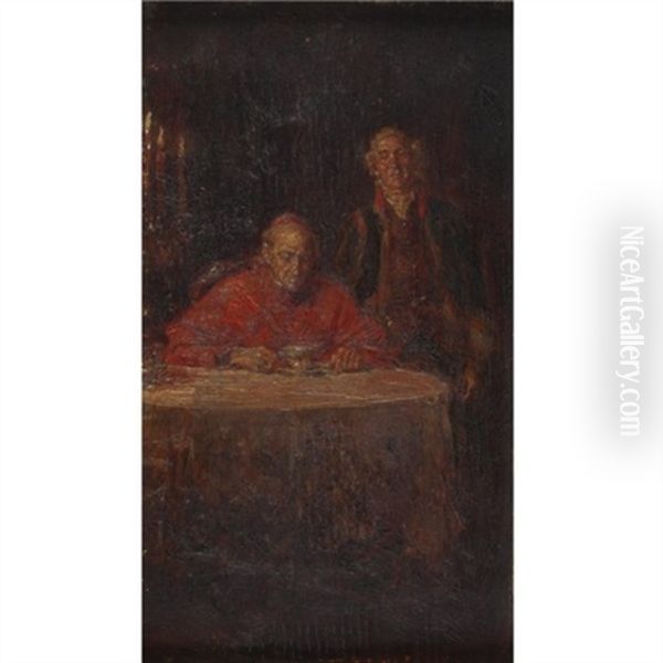 The Cardinal At His Tea Oil Painting by Juan Pablo Salinas