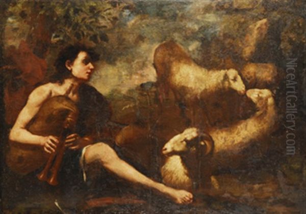 Pastor Con Ovejas Oil Painting by Tommaso Salini