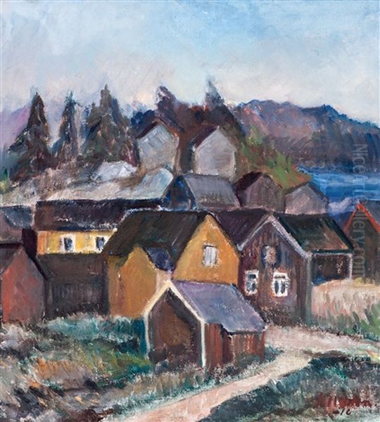 Village Landscape Oil Painting by Tyko Sallinen
