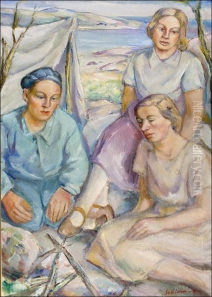 Eratulilla - Lagereld Oil Painting by Tyko Sallinen