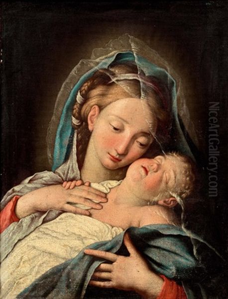 Madonna Mit Kind Oil Painting by Giovanni Battista Salvi (Il Sassoferrato)