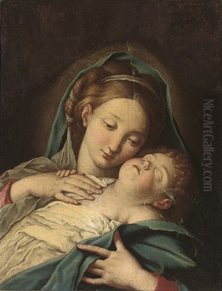 The Madonna And Child Oil Painting by Giovanni Battiata Salvi, Il Sassoferrato