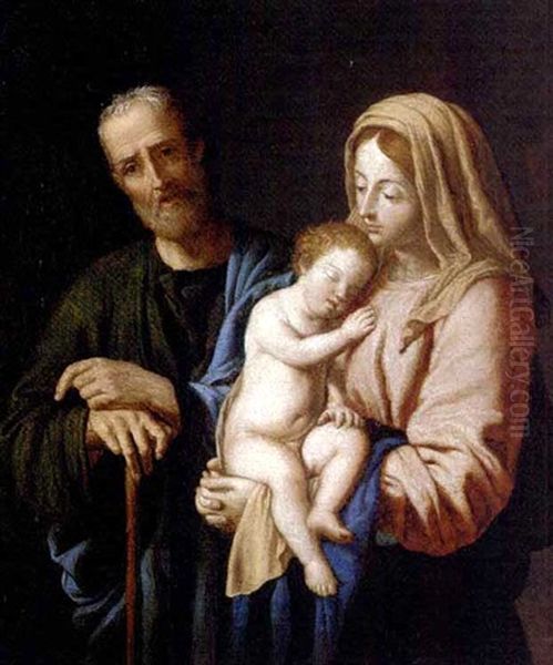 The Holy Family Oil Painting by Giovanni Battista Salvi (Il Sassoferrato)