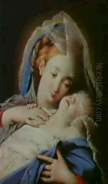 Vierge A L'enfant Oil Painting by Giovanni Battiata Salvi, Il Sassoferrato