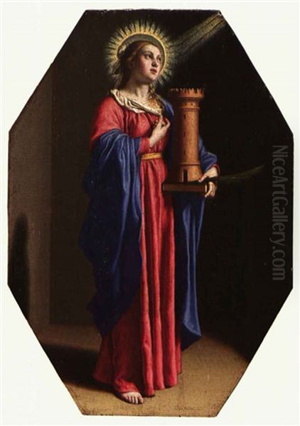Saint Barbara Oil Painting by Giovanni Battiata Salvi, Il Sassoferrato