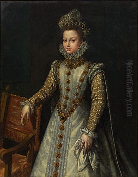 Isabella Clara Eugenia Of Spain (1566-1633) Oil Painting by Alonso Sanchez Coello