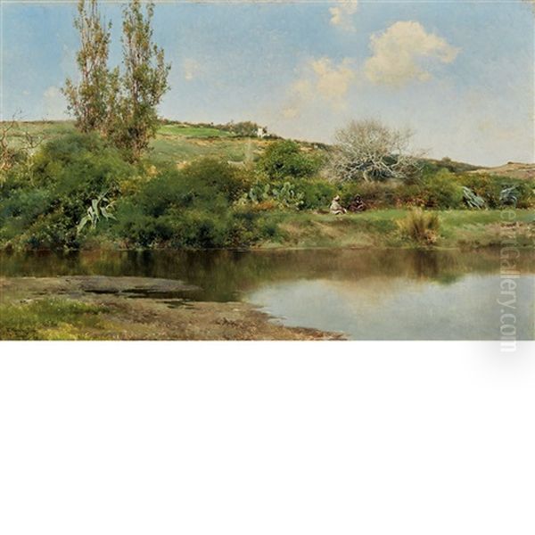 La Riviere Des Juifs, Tanger Oil Painting by Emilio Sanchez-Perrier