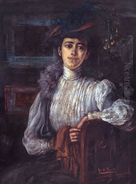 Ritratto Di Dama Oil Painting by Giuseppe De Sanctis