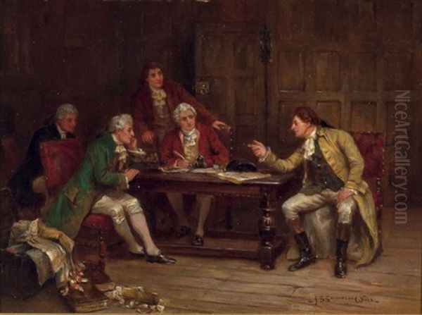 Caballeros Conversando Oil Painting by John Sanderson-Wells