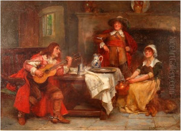A Cavalier's Ballad Oil Painting by John Sanderson-Wells