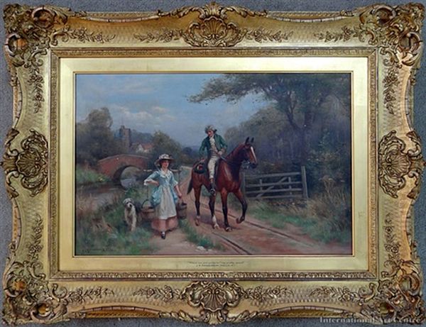 Where Are You Going To? My Pretty Maid Oil Painting by John Sanderson-Wells