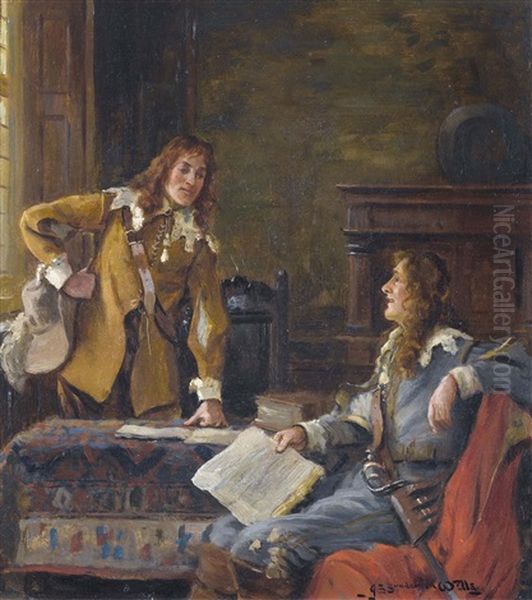 Interieur Mit Musketieren Oil Painting by John Sanderson-Wells