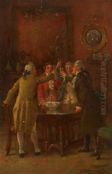 Der Trinkspruch Oil Painting by John Sanderson-Wells