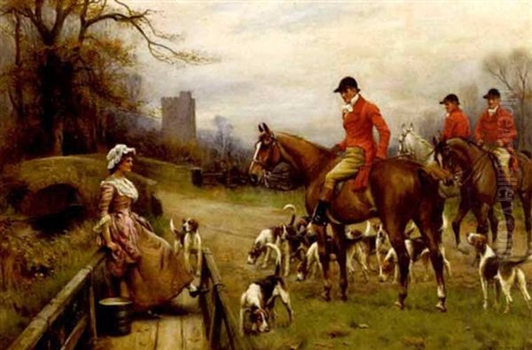 A Pause During The Hunt (+ On The Scent; Pair) Oil Painting by John Sanderson-Wells