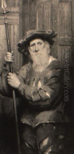 A Trusty Guard Oil Painting by John Sanderson-Wells