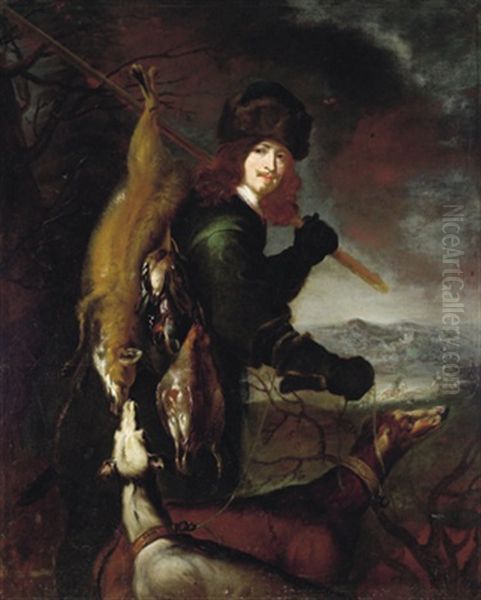 Ein Jager Mit Seiner Jagdbeute In Einer Landschaft: Allegorie Des Herbstes Oil Painting by Joachim von, I Sandrart