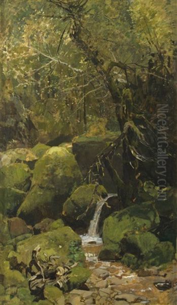 Waldinneres Oil Painting by Hans Sandreuter