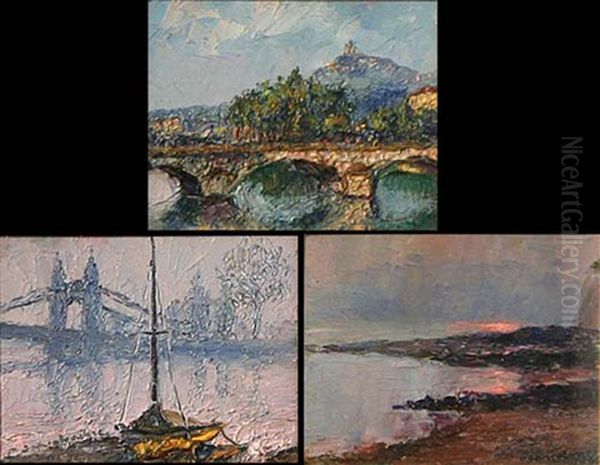 Sunset At Saltdear (+ 2 Others; 3 Works) Oil Painting by Piero Sansalvadore