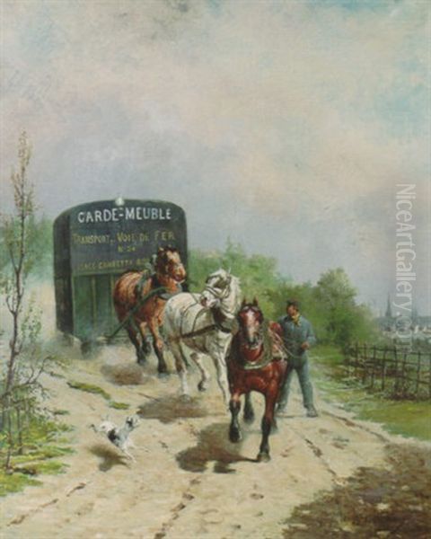 A Special Delivery, Bordeaux Oil Painting by Emmanuel De Santa Coloma