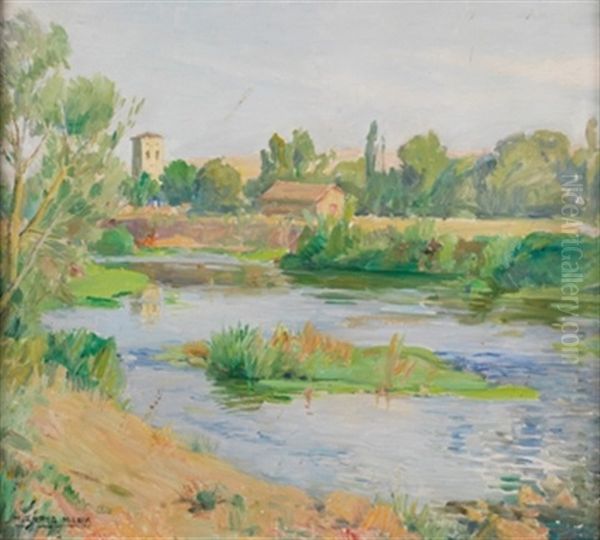 Paisaje Oil Painting by Marceliano Santamaria y Sedano