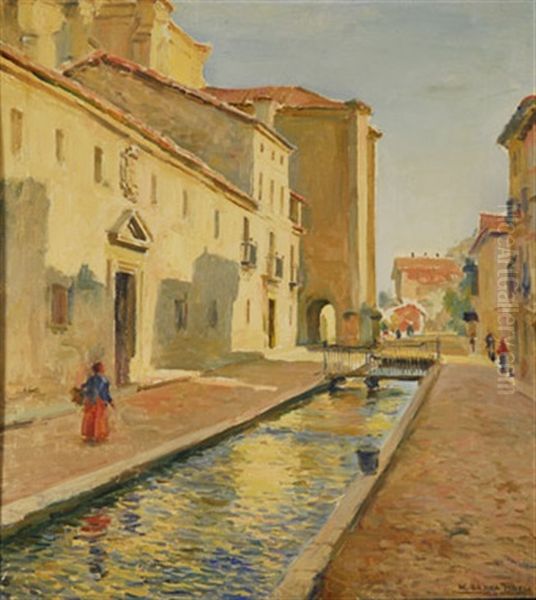 Briviesca Oil Painting by Marceliano Santamaria y Sedano