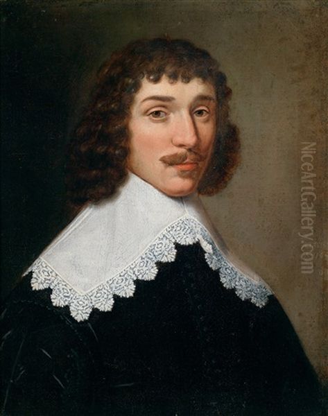 Bildnis Eines Herrn Mit Weisem Spitzenkragen Oil Painting by Dirck Dircksz van Santvoort