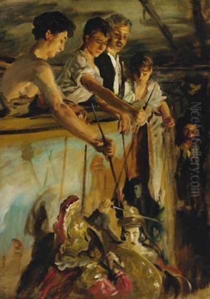 Marionettes (behind The Curtain (marionettes); Behind The Curtain) Oil Painting by John Singer Sargent
