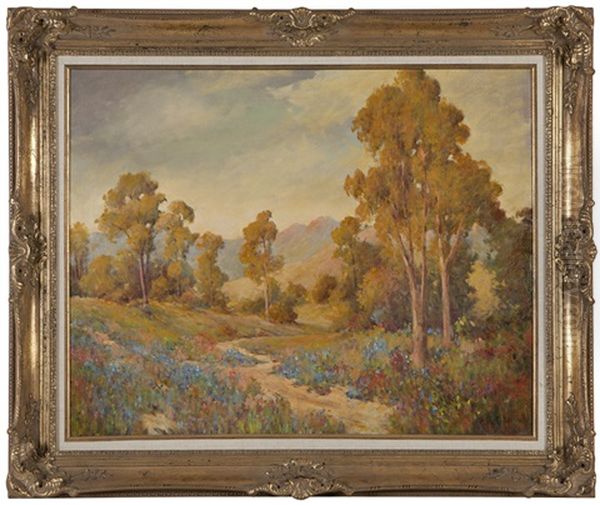 Flowering California Landscape Oil Painting by Herbert Sartelle