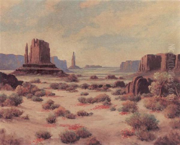 Monument Valley Oil Painting by Herbert Sartelle