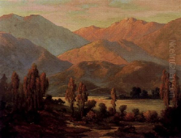 Path Leading To A Mountain River Oil Painting by Herbert Sartelle