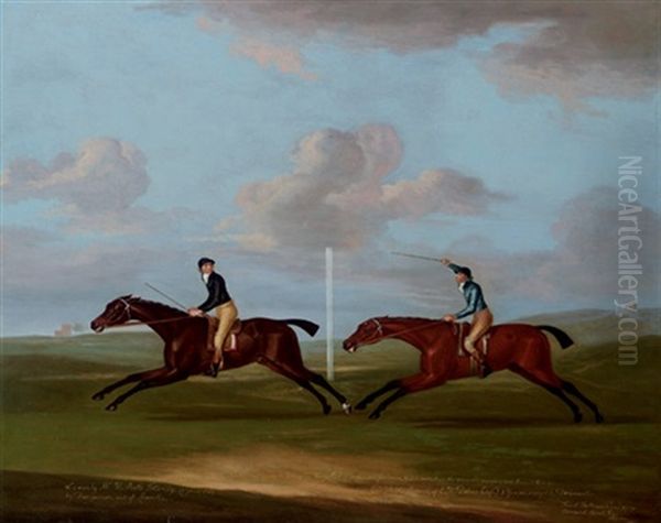The Race For Kings Plate At Newmarket Oil Painting by Francis Sartorius