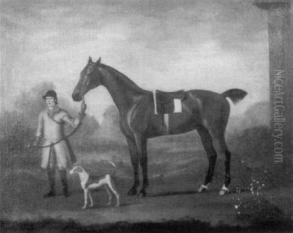 Landscape With Hunter, Horse And Hound Oil Painting by Francis Sartorius the Elder