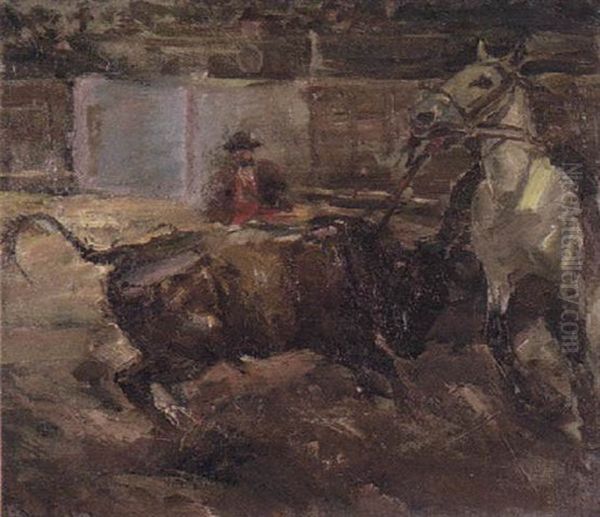 Stierkampf Oil Painting by Hermann Sattler