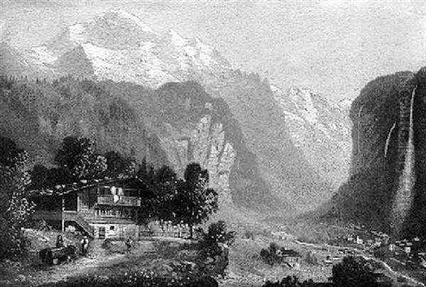 Im Lauterbrunnental Oil Painting by Hubert Sattler