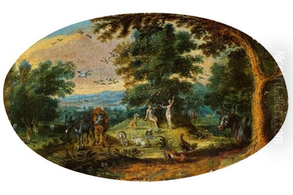 Paradieslandschaft Mit Sundenfall Oil Painting by Jacob Savery the Elder
