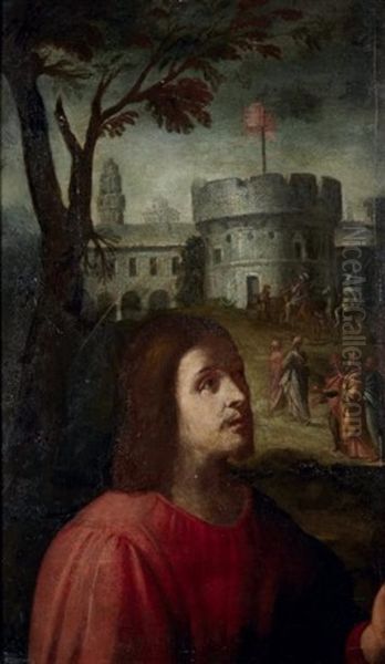 Saint Jean Devant Jerusalem Oil Painting by Giovanni Girolamo (da Brescia) Savoldo