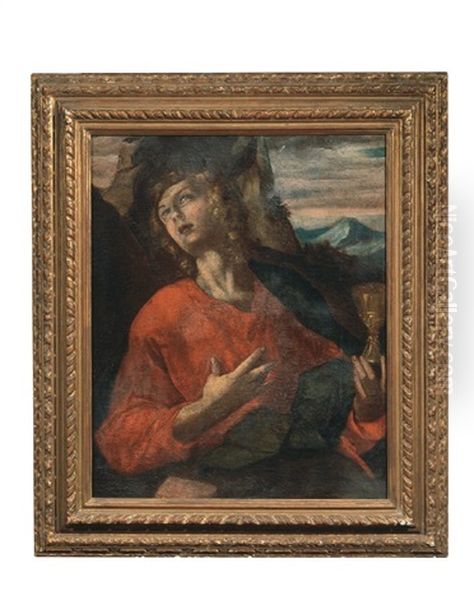 San Giovanni Evangelista A Patmos Oil Painting by  Scarsellino