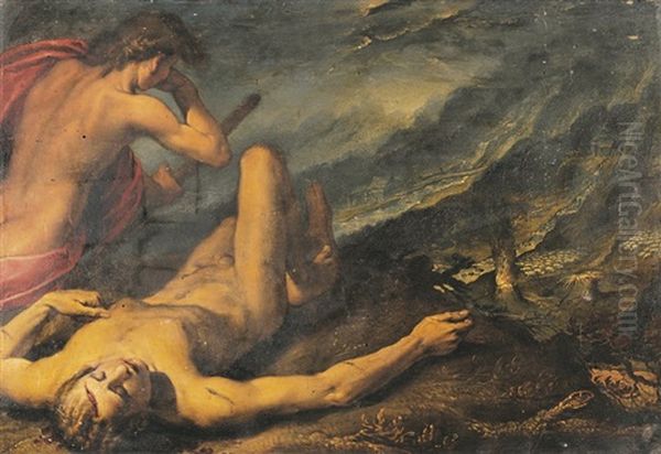 Cain Et Abel Oil Painting by Ippolito Scarsella (see Scarsellino)