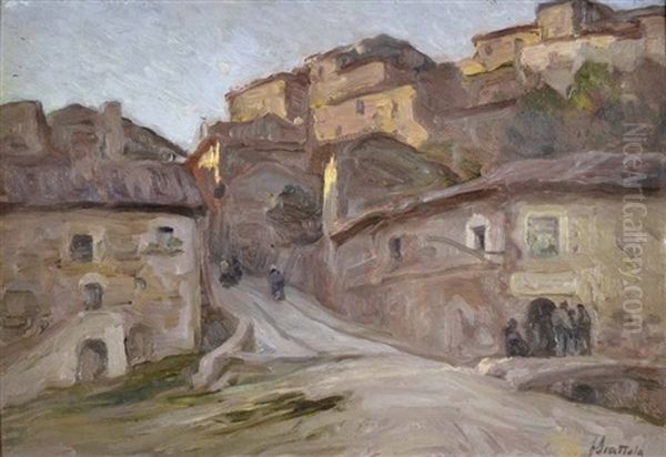 Borgo Oil Painting by Ferruccio Scattola