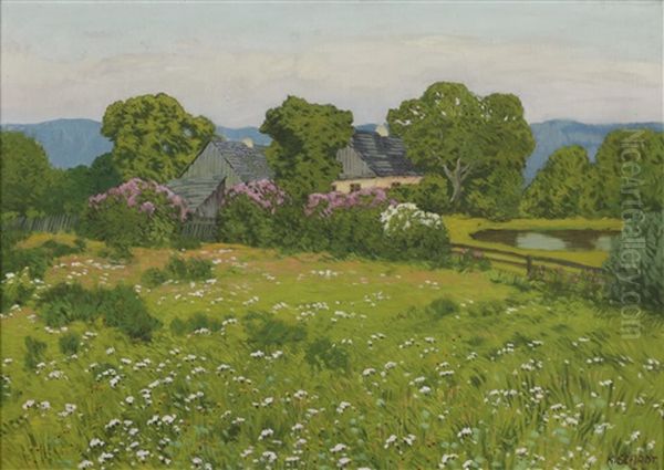 Sommerlandschaft Oil Painting by Karl Schadt