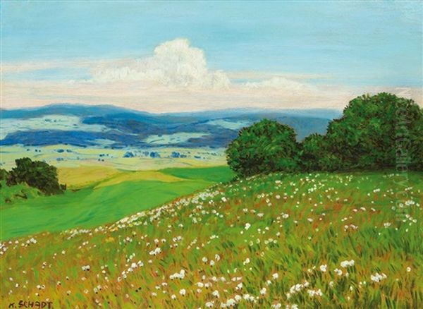 Na Kvetouci Louce Oil Painting by Karl Schadt