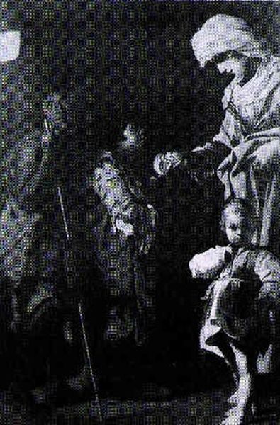 St. Margaret Of Hungary Giving Alms To The Poor Oil Painting by Bartolomeo Schedoni