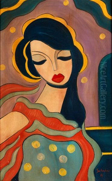 Piroschka Oil Painting by Hugo Scheiber