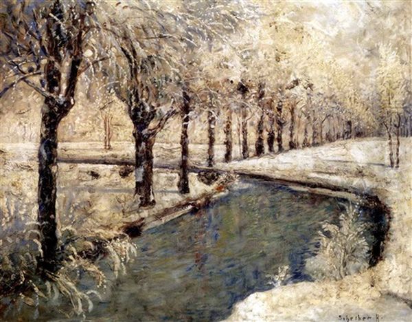 Teli Taj (winter Landscape) Oil Painting by Hugo Scheiber