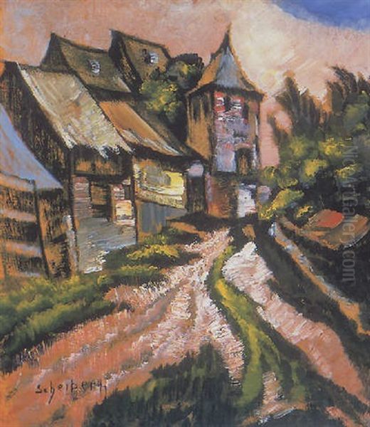 Kisvaros Oil Painting by Hugo Scheiber