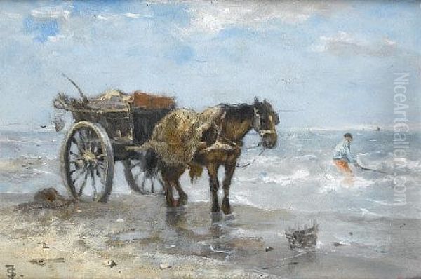 The Seaweed Gatherer Oil Painting by Johan Frederik Cornelis Scherrewitz