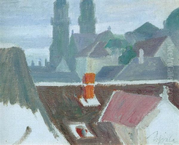 Klosterneuburg (dacher Und Kirchturme) Oil Painting by Egon Schiele